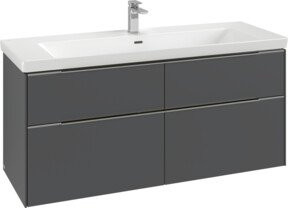 Villeroy & Boch Waschtischunterschrank Subway 3.0 in Grau Hochglanz mit integrierter LED-Beleuchtung, Wandmontage, B/T/H: 127,2 x 57,6 x 47,8 cm - Bild 1