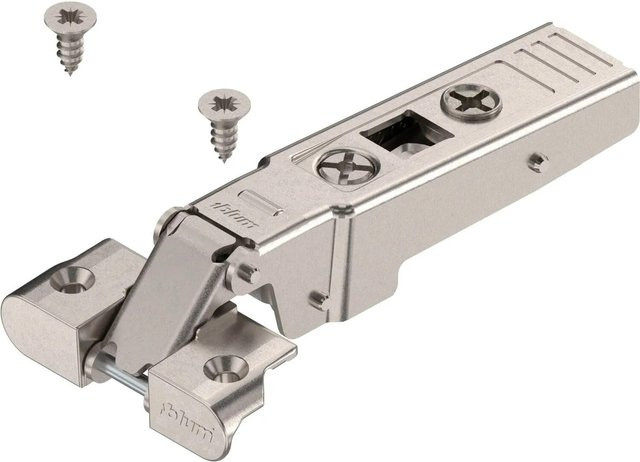 Blum Clip Top Alurahmenscharnier 95 Grad Gerade ohne Feder in Nickeloptik mit Schrauben - Bild 1