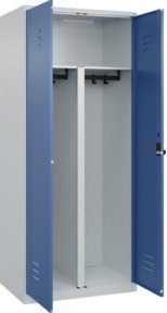 C+P PSA Doppel-Spind Classic PLUS mit 2 Abteilen in Lichtgrau und Fernblau, B/T/H: 80 x 50 x 185 cm - Bild 1