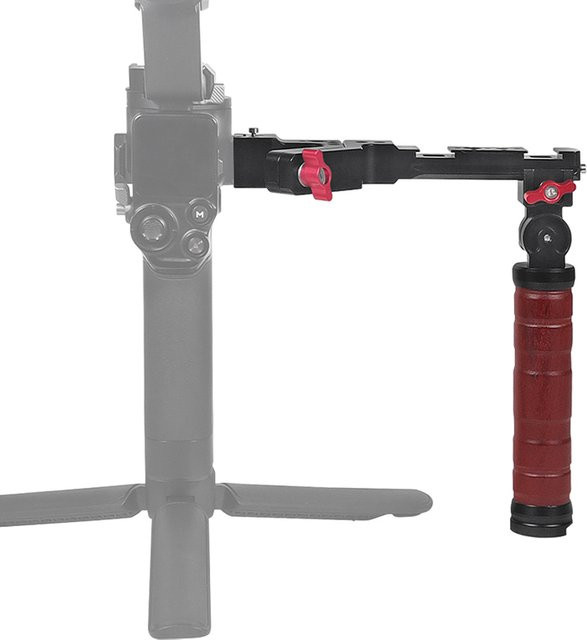 Gimbal Side Sling Handgriff mit Holzgriff für DJI Ronin RS3 PRO RS2 RSC2, faltbar und verstellbar, Schwarz - Bild 1