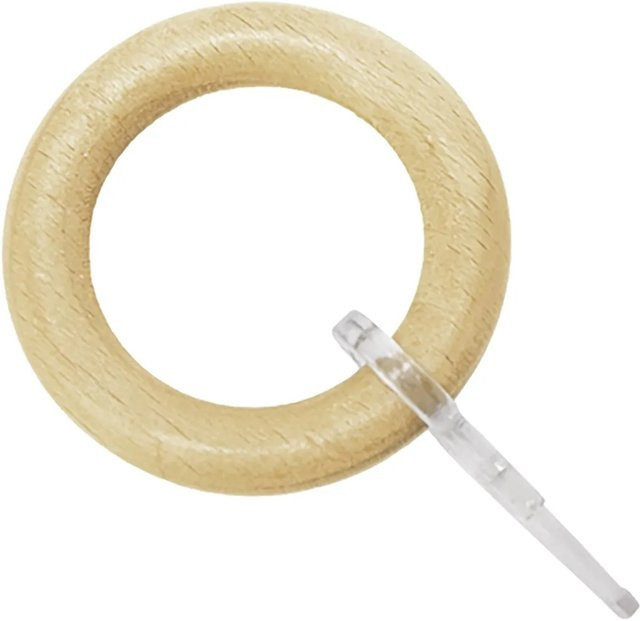 Gardinia Gardinenringe Shorty aus Buche, 10 Stück, Durchmesser: 2,5 cm, Farbe: Braun/Beige - Bild 1