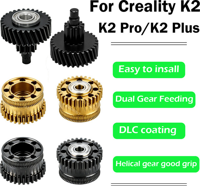 Creality Vollmetall-Filament-Reduziergetriebe-Kit für K2 K2 Pro K2 Plus Upgrade, hochpräzise und verschleißfest für den 3D-Drucker-Extruder - Bild 1