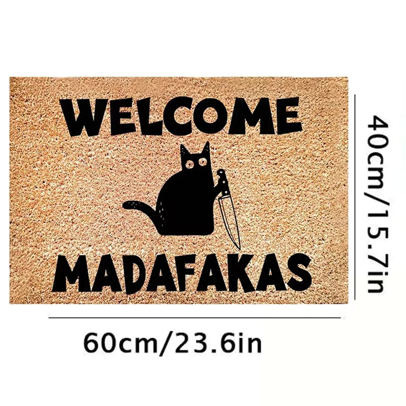 VIKAMA Fußmatte mit schwarzer Katze für Innen und Außen, B/T: 60 x 40 cm - Bild 2