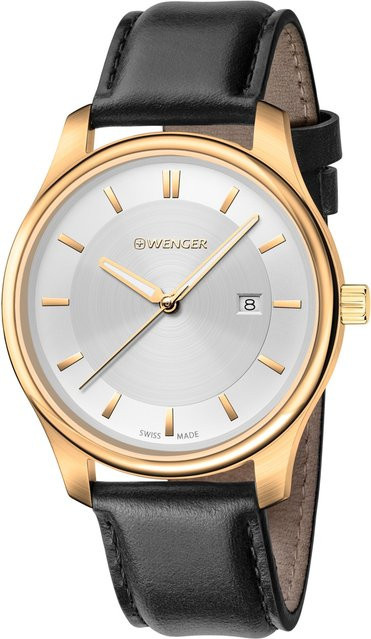 Wenger Armbanduhr, Quarz, Edelstahl, Leder, 34 mm, Damen - Bild 1