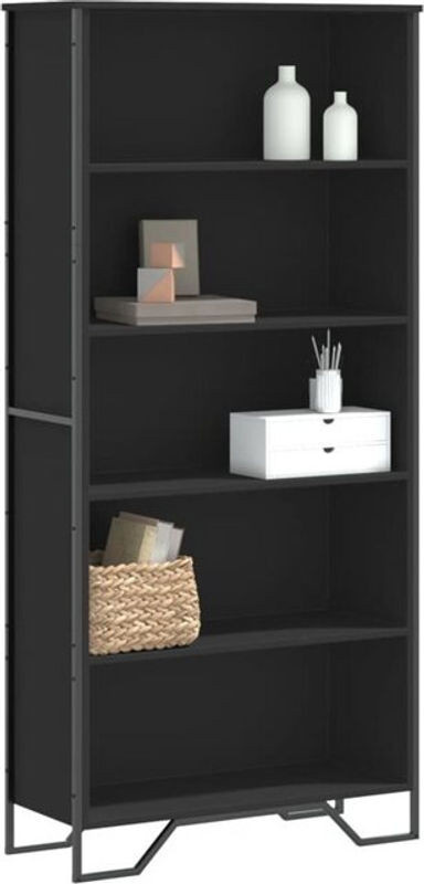 Maisonchic Bücherregal Schwarz aus Holzwerkstoff, Modern und Klassisch, B/T/H: 80 x 31 x 169 cm - Bild 1