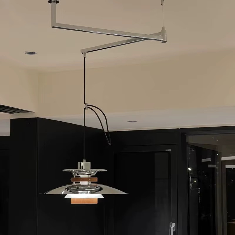 TAONUANSHU Bauhaus Schwenkarmlampe als verstellbare Pendelleuchte aus Metall für das Esszimmer in warmweißem Licht - Bild 5
