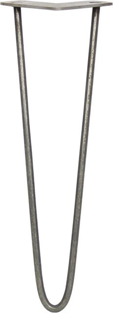Monstershop 4er Set Hairpin Tischbeine mit 2 Streben aus Rohstahl in Silber, Höhe: 40,5 cm - Bild 1