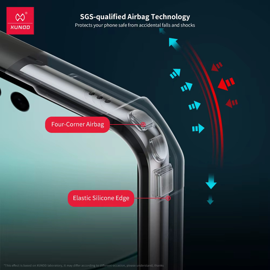 Xundd Schutzhülle für Huawei Mate 70 und Huawei Mate 70 Pro Plus, stoßfeste Airbag-Schale mit magnetischer Standfunktion, transparent/schwarz - Bild 2