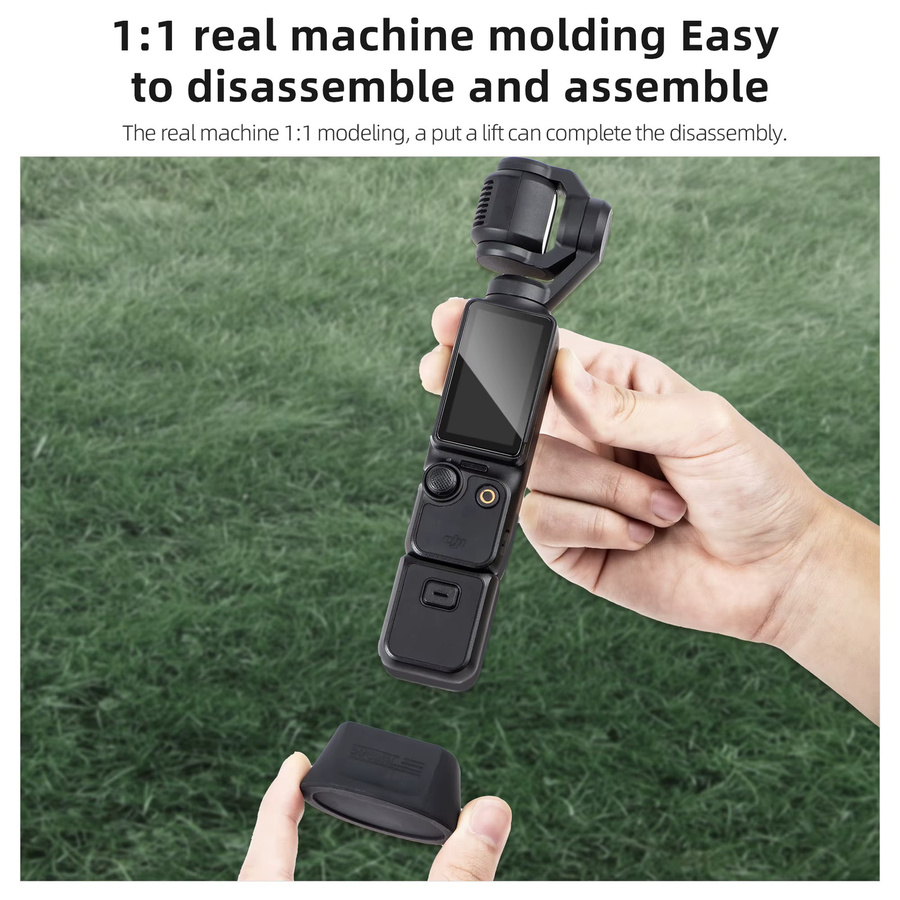 DJI Silikon-Fixierhalterung und rutschfeste Basisverlängerung für DJI OSMO Pocket 3/4 Handkamera in Schwarz - Bild 4