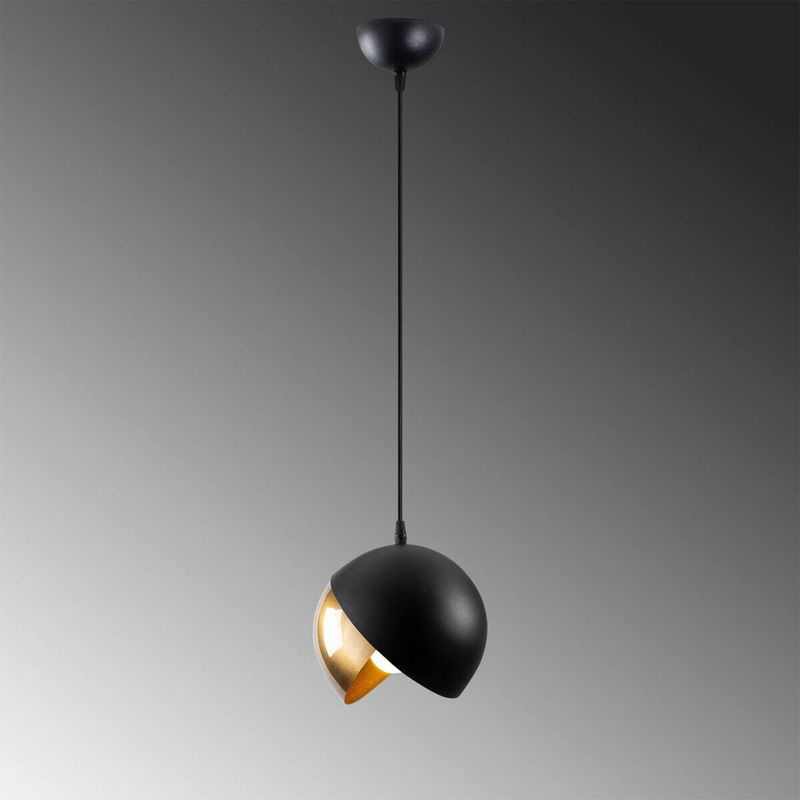 Opviq Pendelleuchte Berceste aus Metall in Schwarz und Gold, E27, Höhe: 114 cm, Breite: 20 cm, Tiefe: 20 cm - Bild 2