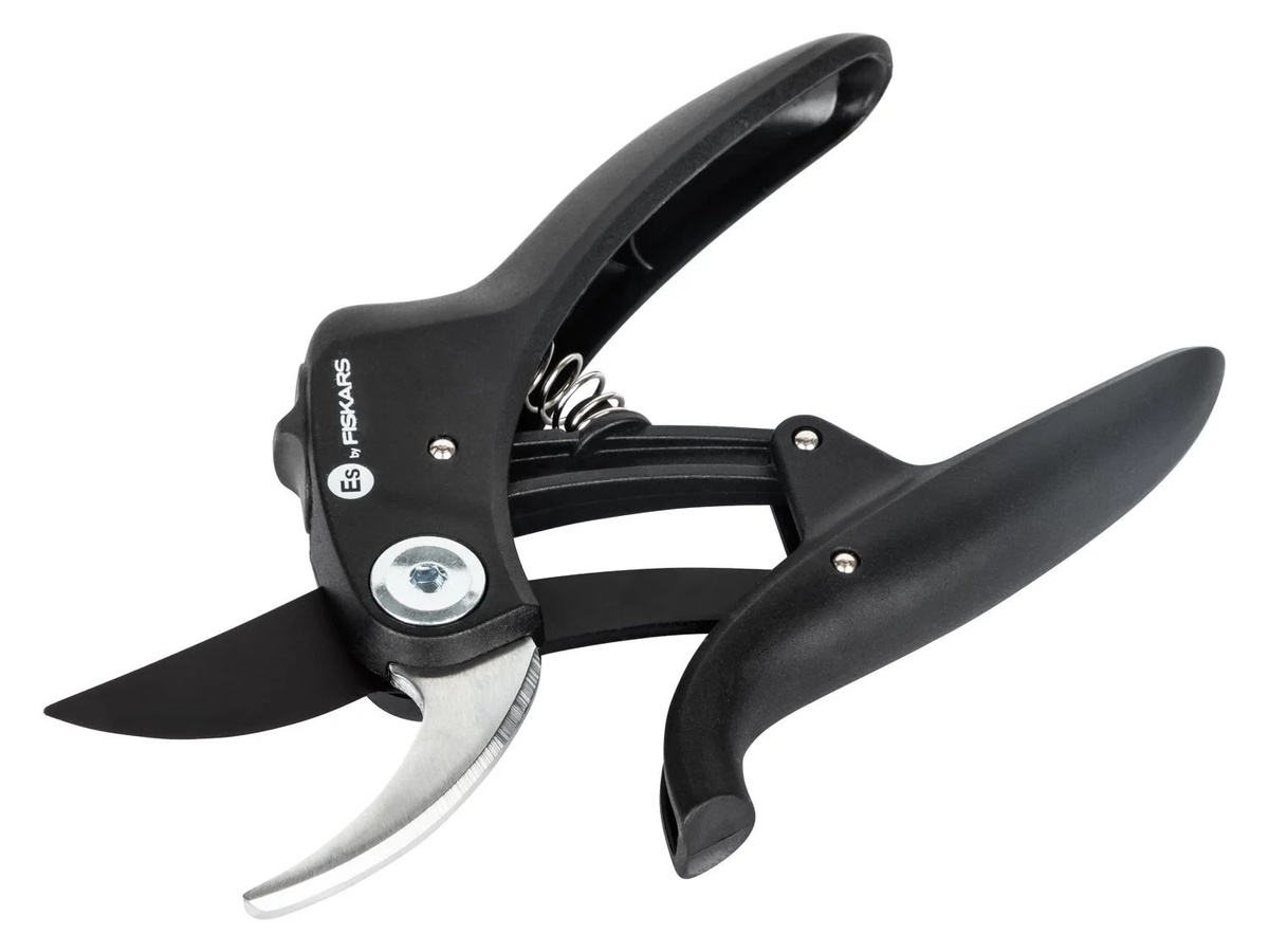 Fiskars Essential Gartenschere Bypass mit Präzisionsstahl-Klinge und Antihaftbeschichtung in Schwarz - Bild 2