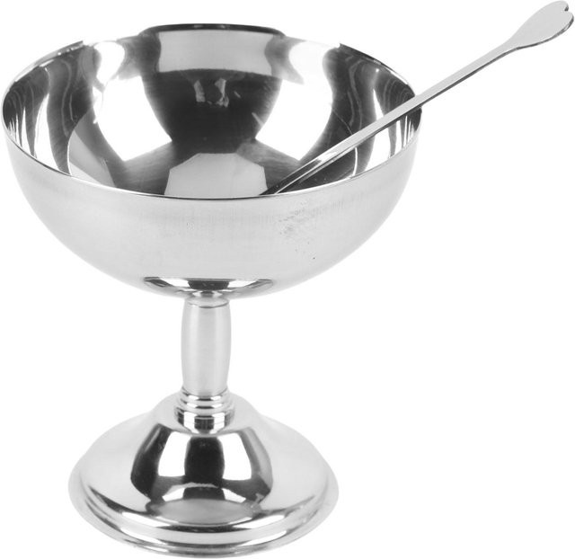 CosyHome Retro Eisbecher aus 304 Edelstahl als Servierschale für Dessert, Salat oder Pudding in Weiß - Bild 1