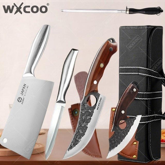 WXCOO Ausbeinmesser aus Edelstahl in Silber mit Holzgriff - Bild 1