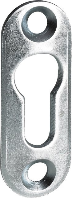 Hettich Schrankaufhänger aus verzinktem Stahl in Silber, 4 Stück, für Linsenkopfschrauben, Maße: 42 x 15 mm - Bild 1