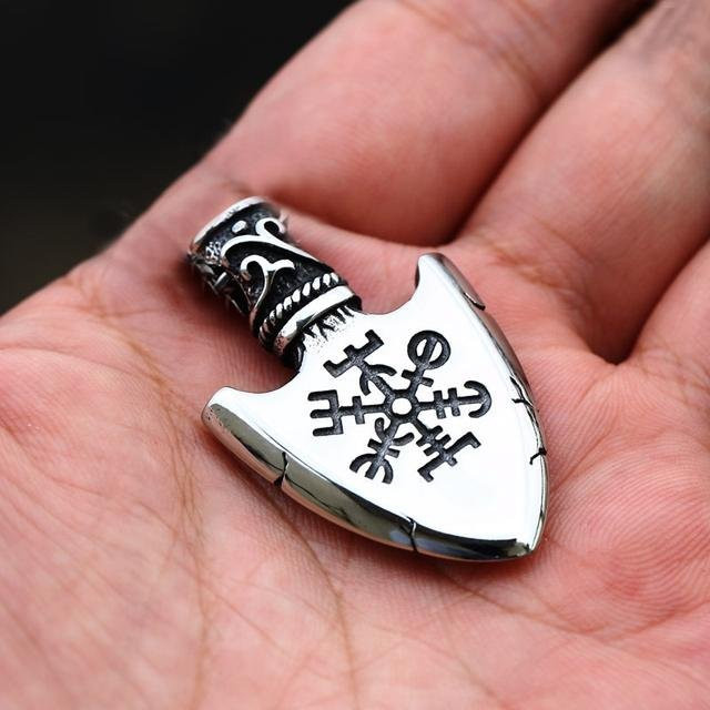 YIRAN Jewelry Halskette Edelstahl, Silber, Herren, Valknut Anhänger - Bild 1