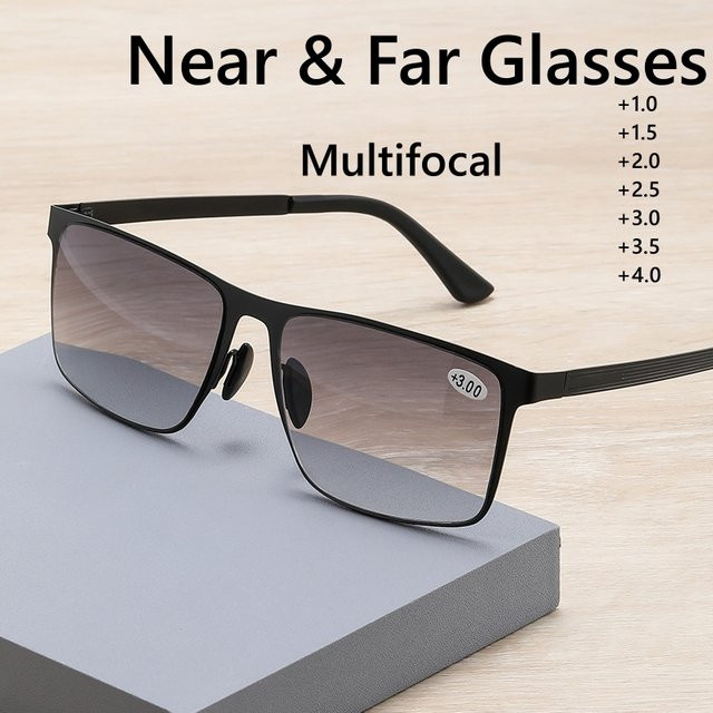 DIXSG Lesebrille, Vollrand, rechteckig, Metall, Schwarz, Unisex - Bild 1