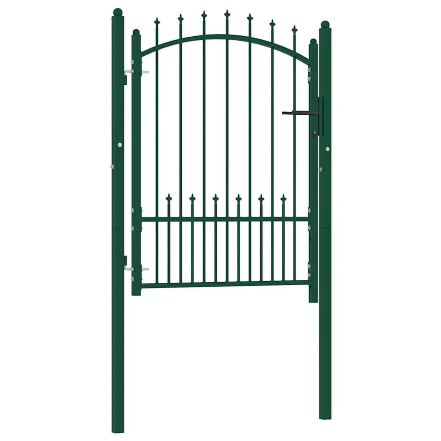 vidaXL Zauntor EMMEN aus Stahl mit Spitzen in Grün, B: 102 cm, H: 125 cm - Bild 2
