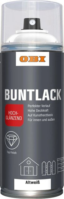 OBI Buntlack Spray Altweiß hochglänzend 400 ml - Bild 1