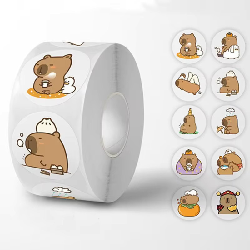 LUSQI Capybara Aufkleber Set, 500 Stück bunte Sticker für Sammelalben, Tagebücher und Dekorationen, Multicolor - Bild 2