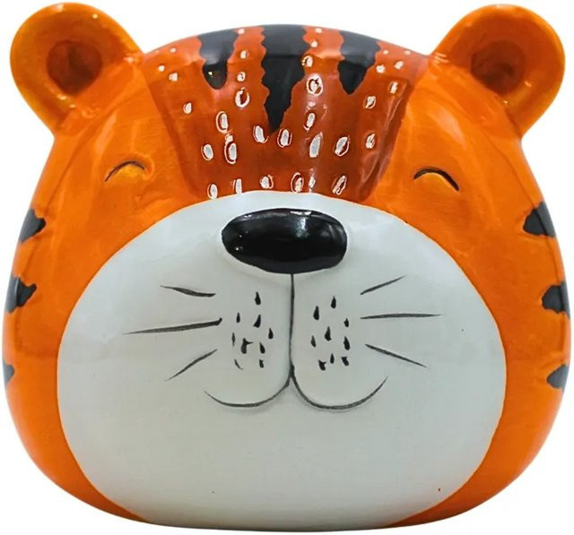 Dekohelden24 Sparfigur Tiger aus Keramik in Orange, B/T/H: 13 x 11 x 13 cm - Bild 1
