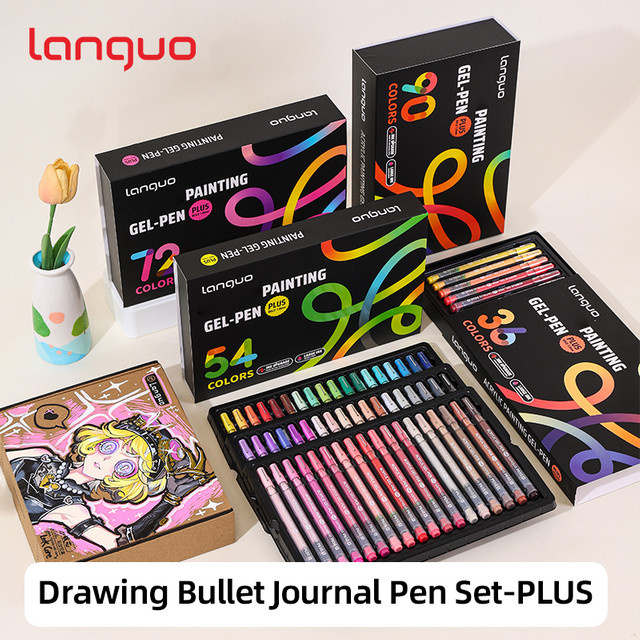 LANGUO Glitzer-Gelstifte Set in Multicolour mit 1,0 mm Stiftstärke für Journaling und DIY-Malerei - Bild 1