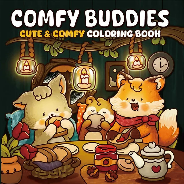 Comfy Buddies Malbuch für Erwachsene mit süßen Motiven - Bild 1