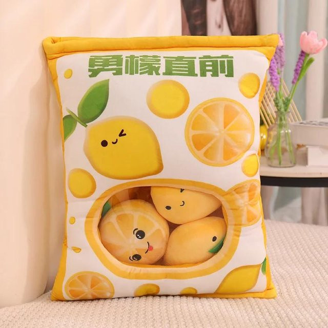 Kidsly Plüsch-Obsttüte, Puddingspielzeug, Donut-Tüte, Mini-Obst, ab 14 Jahren - Bild 1