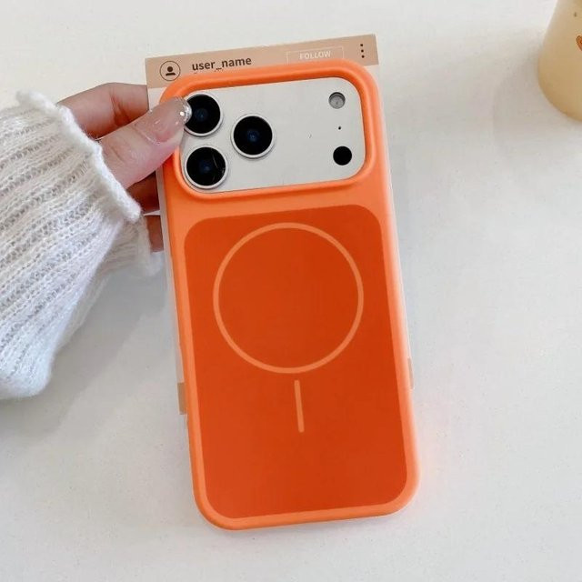 Tuiying002 Flüssigsilikon Handyhülle mit Magnetfunktion für iPhone 17 Pro Max in Orange - Bild 1