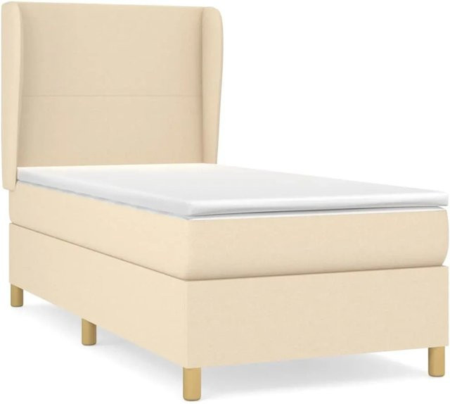 vidaXL Boxspringbett mit Matratze in Beige, Hybrid-Design mit Taschenfederkern, B/T/H: 80 x 200 cm - Bild 1