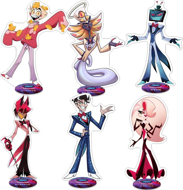 Bandai Hazbin Hotel, Helluva Boss, Acryl-Ständer, Verschiedene Dämonische Charaktere, Sammlerstück, Desktop-Deko - Bild 1