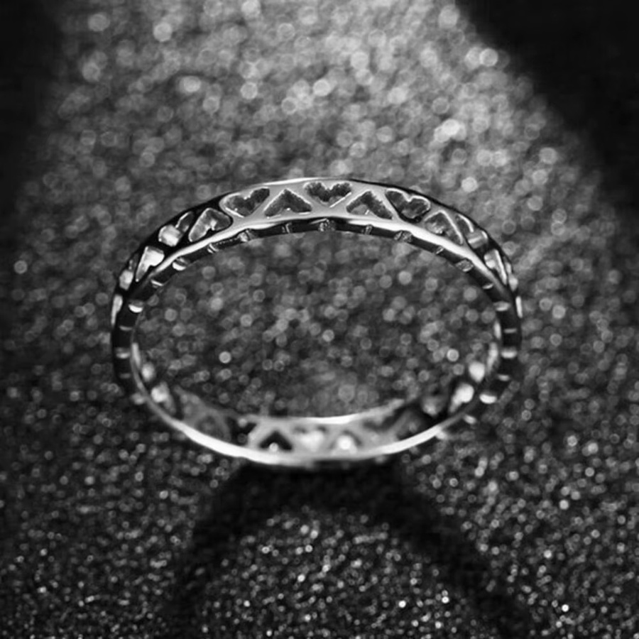 VQYSKO Liebesherz-Ring Edelstahl, Silber, Damen - Bild 3