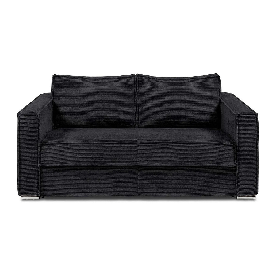 Vente-unique Schlafsofa Loreto Schwarz Modern Polsterung Breite: 195 cm - Bild 2