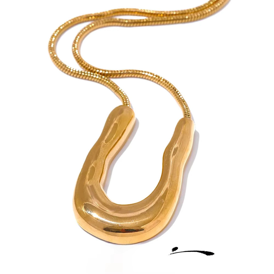 Yhpup Halskette Anhänger, Edelstahl, Gold, Unisex - Bild 2