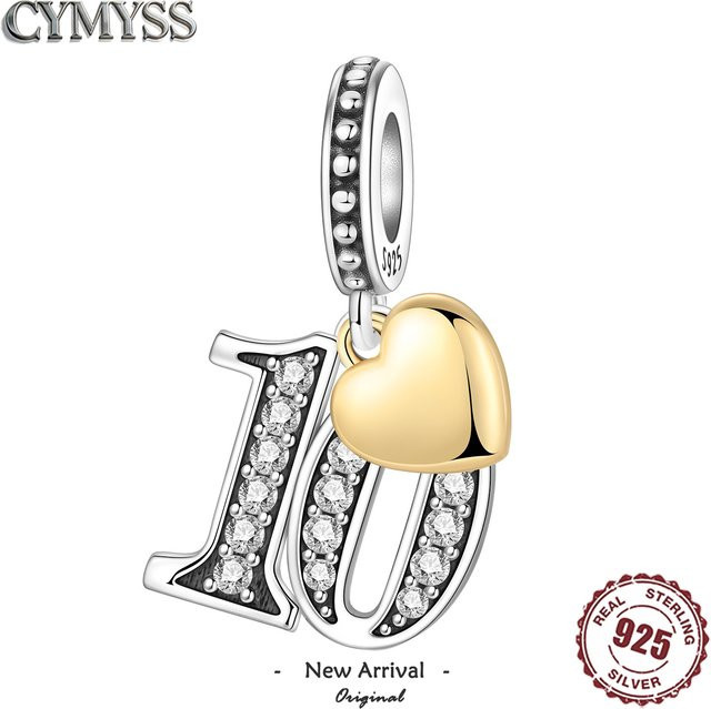 CYMYSS Zahl Anhänger 925 Silber, Perle, Zirkonia - Bild 1