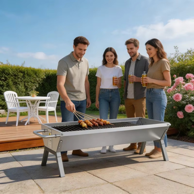 Grill Silver aus Edelstahl in Silber, B/T/H: 118 x 42 x 30,5 cm - Bild 4