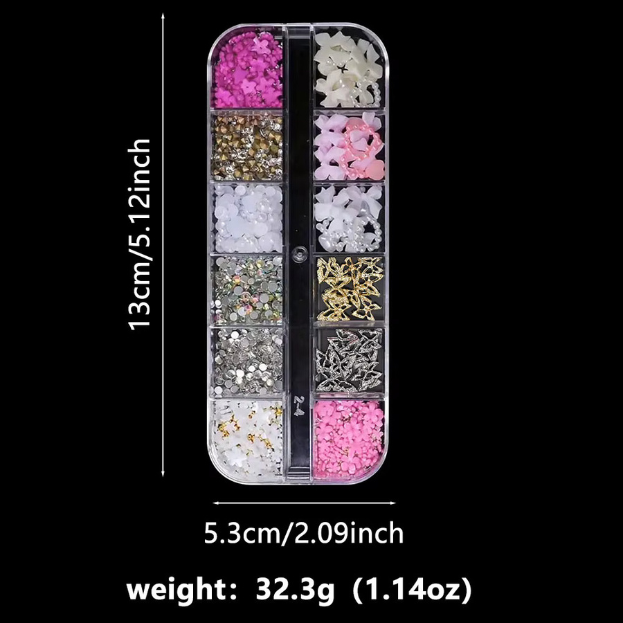 HotPress Nagel Charms, 3D Schmetterling Schleife Blume, Glänzend - Bild 5