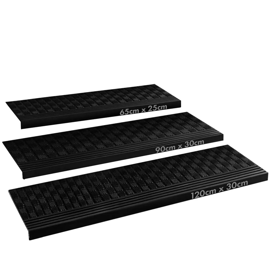 Karat homeliving Gummi-Stufenmatte Diamond Schwarz, rutschhemmend und wetterfest, B/T/H: 120 x 30 x 0,75 cm, 5er-Set - Bild 2