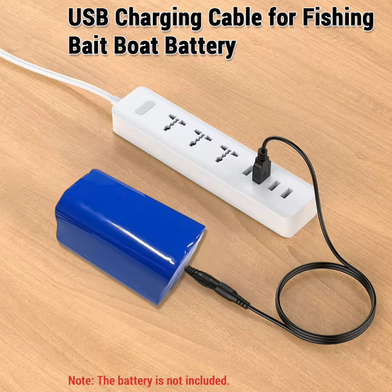 USB-Ladekabel Ersatz für Outdoor-Angelköder und Boot-Batterien mit USB-A und USB-C in Schwarz, 1 Meter - Bild 2