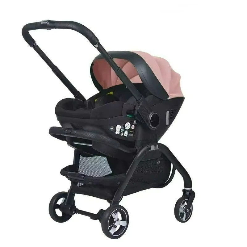 LUVCHAIN 3-in-1 Kombi-Kinderwagen mit faltbarem Gestell und verstellbaren Armlehnen, Schwarz - Bild 2