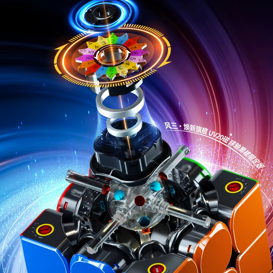 QiYi X-Man Tornado V3M Premium Flagship UV 20 M Black Core 3x3 Magnetischer Zauberwürfel, Puzzle-Spielzeug - Bild 3