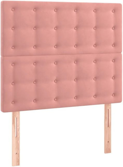vidaXL LED Kopfteil in Rosa aus Samt mit USB-Ladeport und integrierter Beleuchtung, B: 100 cm, H: 118 bis 128 cm, T: 5 cm - Bild 1