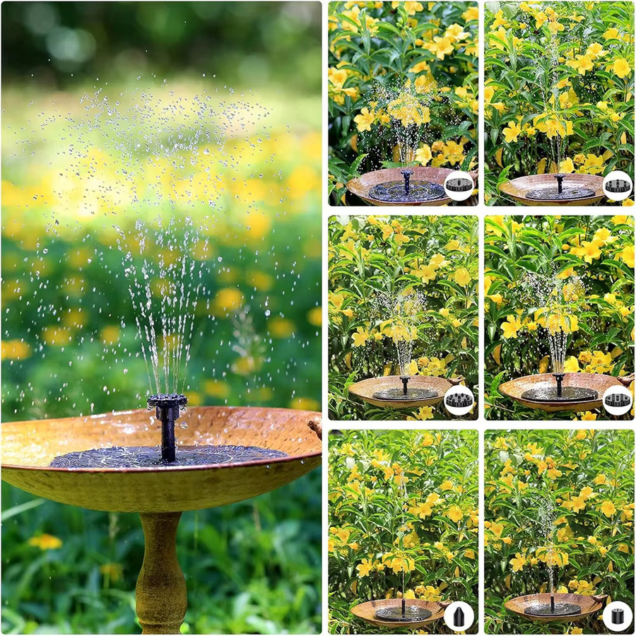 AISITIN Solarbetriebene Wasserbrunnenpumpe für Garten, Teiche und Aquarien, runde Vogelbadpumpe mit 1,5 W / 2,5 W / 3,5 W Optionen - Bild 5