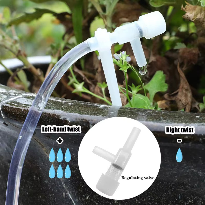 Transparente Micro-Tropfbewässerung mit regulierbarem Pfeil-Tropfer für 4/7mm Schläuche und Gewächshäuser - Bild 2