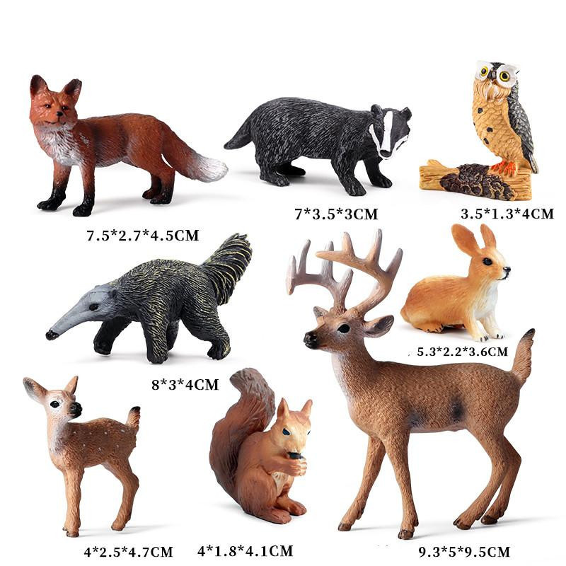 Oenux Wildtiere Wald Actionfiguren 8-teiliges Set ab 3-6 Jahren - Bild 5