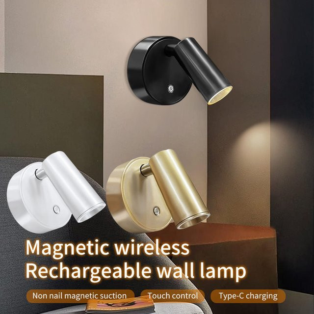 MeeToo LED Wandlampe als dimmbares Nachtlicht mit Touch-Funktion und magnetischer Befestigung für Schlafzimmer und Flur - Bild 1