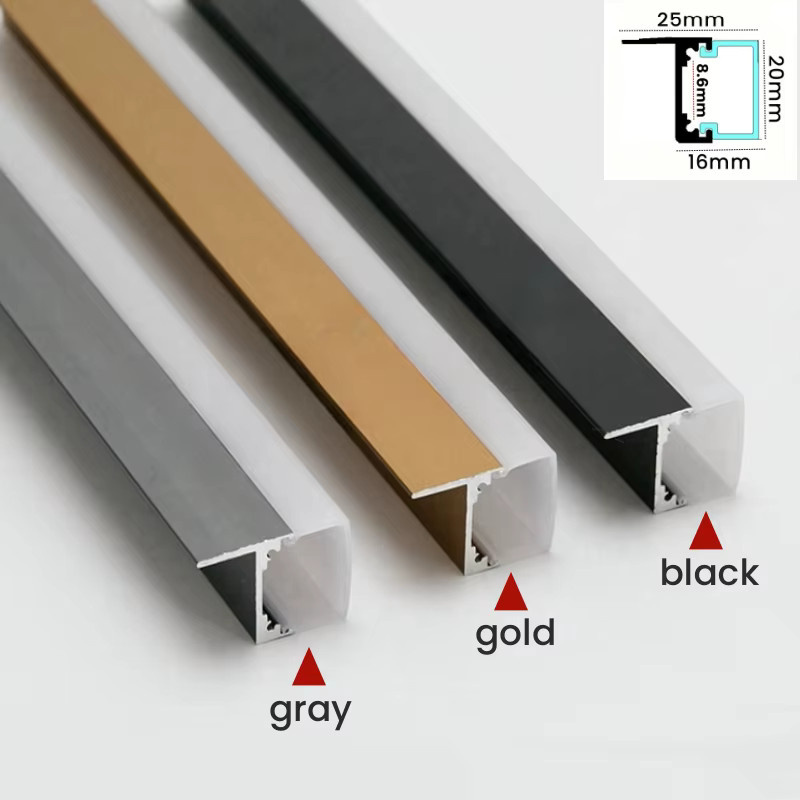 Khelse LED-Einbauschiene Aluminiumprofil in Silber für Schrankregallampen mit Kanten-Clip für 18 mm Holzbretter - Bild 3