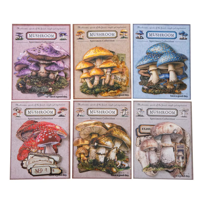 25 dekorative Pilz-Aufkleber aus Papier für Scrapbooking und DIY-Projekte, Mehrfarbig - Bild 4