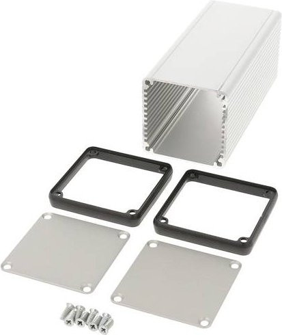Hammond Electronics Universal-Gehäuse 1455CS1201 aus extrudiertem Aluminium in Silber und Transparent, B/T/H: 120 x 54 x 54 mm - Bild 1