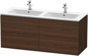 Duravit Waschtischunterschrank L-Cube wandhängend in Nussbaum gebürstet, B/T/H: 129 x 48,1 x 55 cm - Bild 1