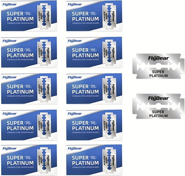 100er Set Rasierklingen mit Doppel Schneide, Platin-Edelstahl, Herren - Bild 1